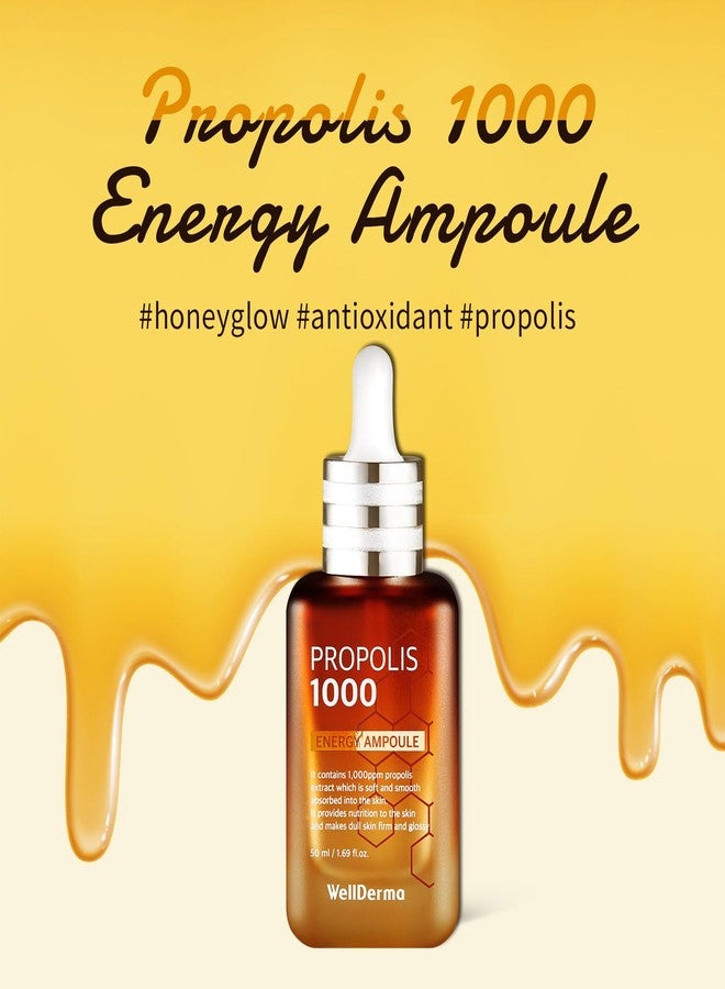 WELLDERMA Propolis 1000 Energy Ampoule, 50mL / 1.01 fl.oz – Hydrating & Revitalizing Face Serum with Propolis Extract 1,000ppm, Niacinamide & Adenosine - Image 2